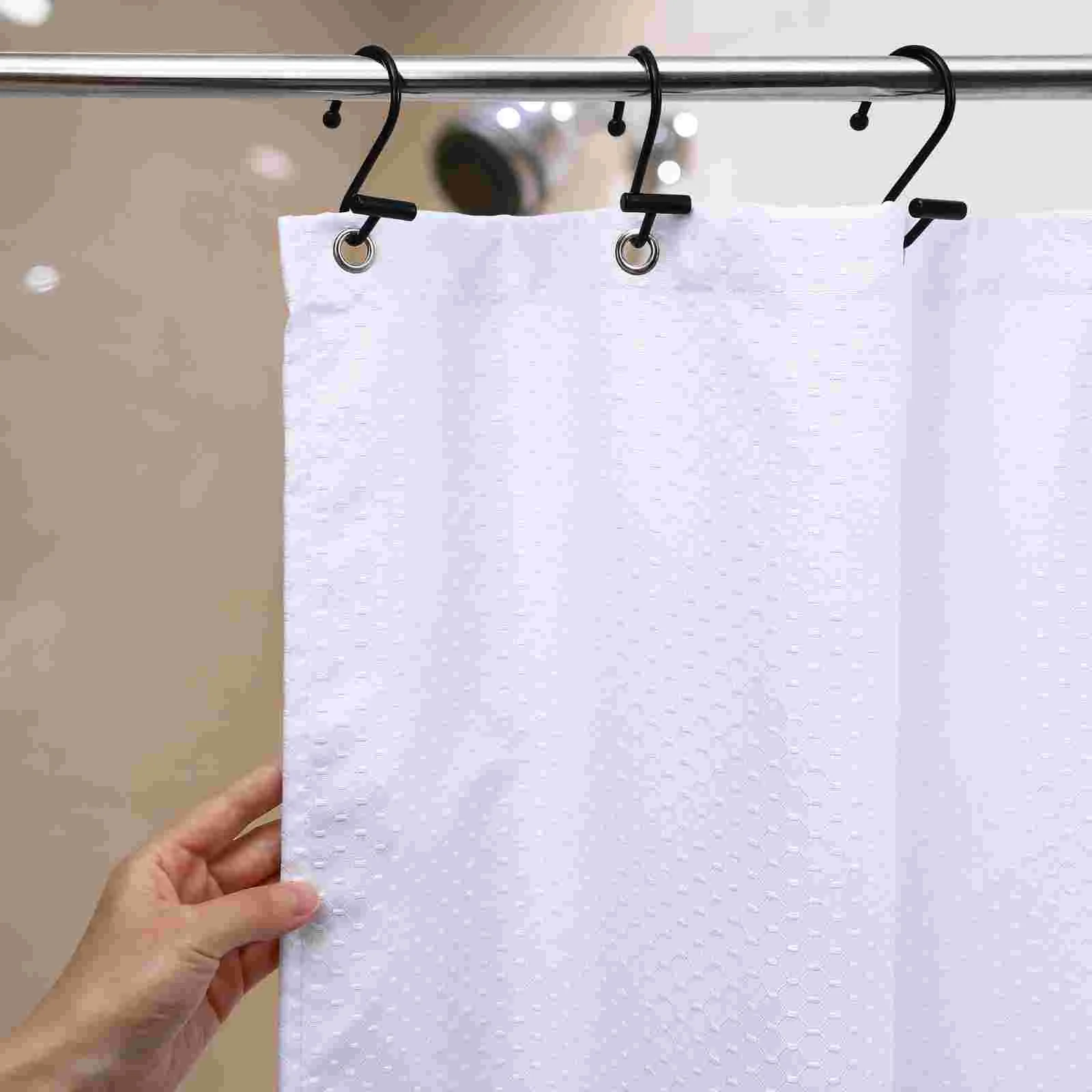 12 шт. крючки для занавесок душа черные вешалки держатели штор одежды