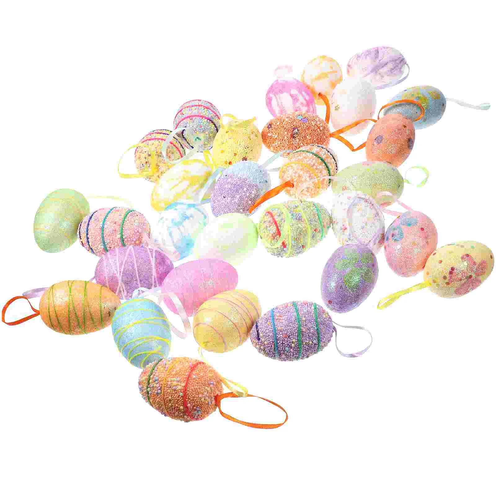 

Easter Egg Eggs Ornaments Tree Ornament Foam Hanging Spring Baubles Party Decoration Colorful Pendant Happy Basket Filler