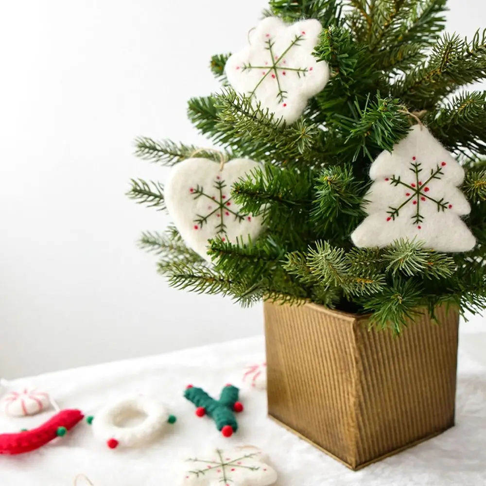 Милый рождественский фетровый кулон в виде снежинки рождественская елка