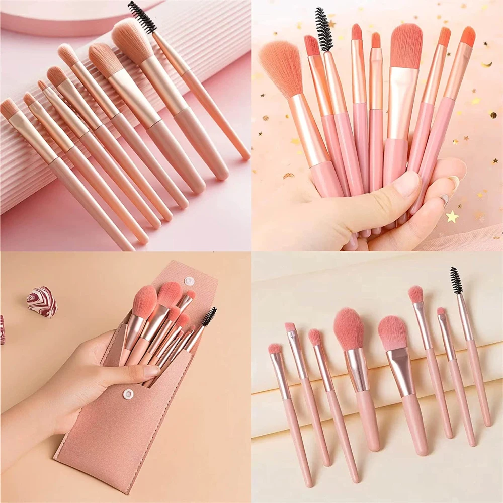 

8Pcs Portable Makeup Brushes Set Cosmetic Powder Eye Shadow Foundation Blush Blending Concealer Beauty Make Up Tool Brushes