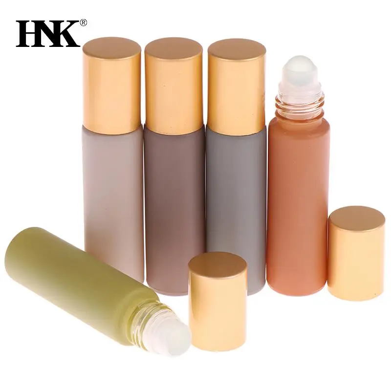 

Empty 5/10ML Roll On Bottle Thick Frosted Glass Perfume Bottle Refillable Empty Roller Essential Oils Vials