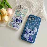 bandai funny and cute stitch phone case for iphone 13 12 11 pro max xs xr x xsmax 8 7 plus high quality cover