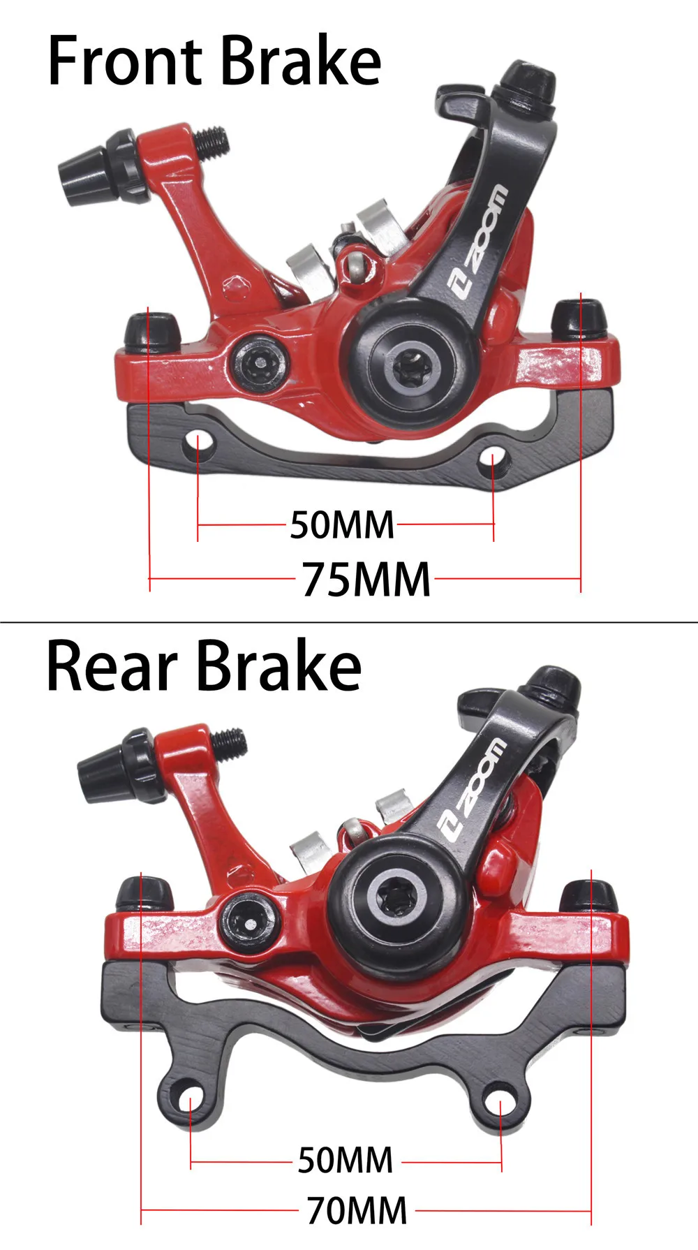 ZOOM DB-680 Disc Brake Ajustable Front and Rear 1 Set Mechanical Caliper Aluminum Alloy MTB Mountain Road Bike Cycling Parts images - 6