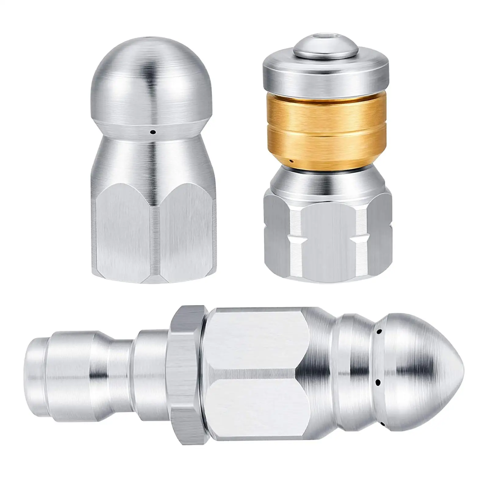 

3 Pieces Sewer Jetter Nozzle Durable Pressure up to 5000PSI Sewer Jet Nozzle Drain Cleaning Nozzle Tips Kit for Pressure Washer