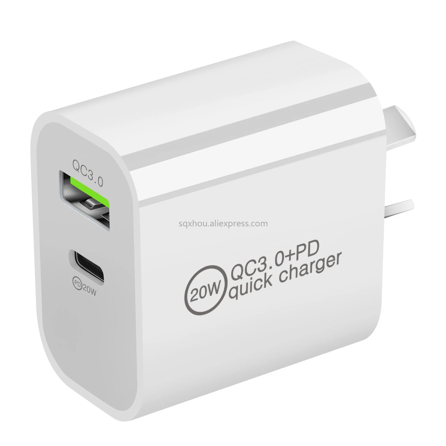 

10Pcs High Quality QC3.0 Fast Charge PD Charger 20W For Apple Android USB-A+Type-C Dual Port Charging For iPhone 13 12 11 Pro