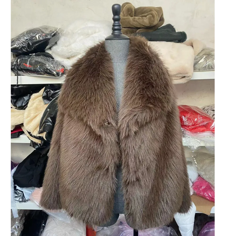 Женская новая шуба Toka на осень и зиму 2024 с имитацией меха женская верхняя одежда