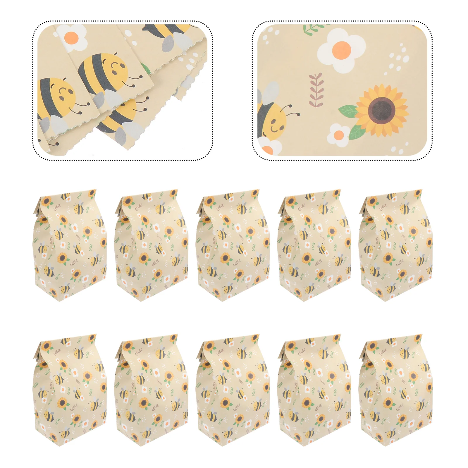 

Bee Gift Bag Adorable Snack Bags Festival Supplies Packaging Sweets With Pattern Candies Packing Pouch