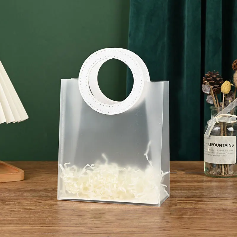 

Полупрозрачные круглые пакеты-тоуты из пластика, 5/10 шт