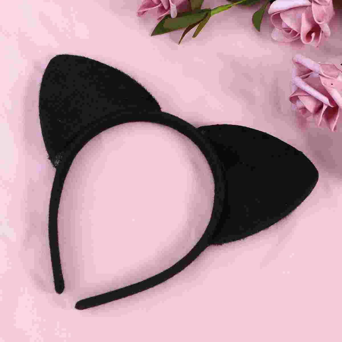 3Pcs Kids Cat Ears Headband Bow Ties Tail Set Party Cosplay Costume (Black and White) cat cosplay set