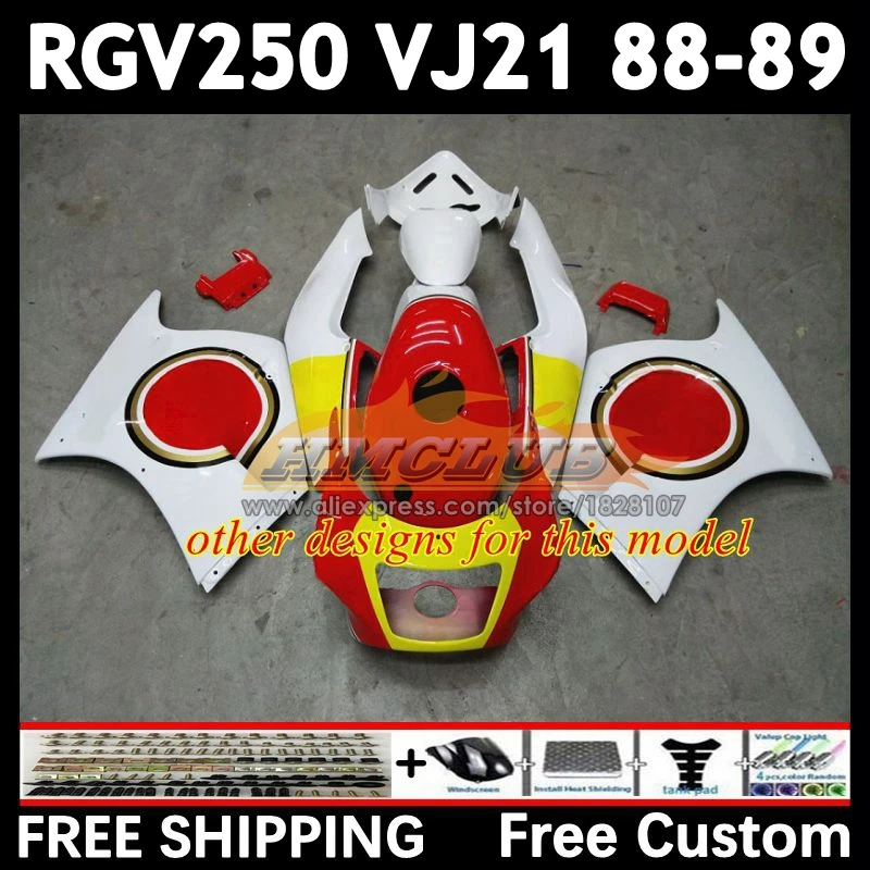 Обвес для SUZUKI белый синий SAPC VJ21 RGV250 88 89 18 No 2 RGVT250 VJ 21 RGV-250 RGVT RGV 250 CC 1988 1989 Полный