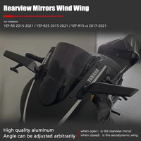 for yamaha r3 r25 15 21 r15 v3 v417 21 wind wing rearview mirror adjustable swivel rearview mirror winglet side rearview mirror