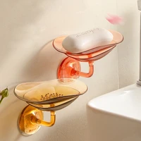wall mounted soap dish bathroom shower portable soap holder sponge rack kitchen bathroom accessories drain free punching