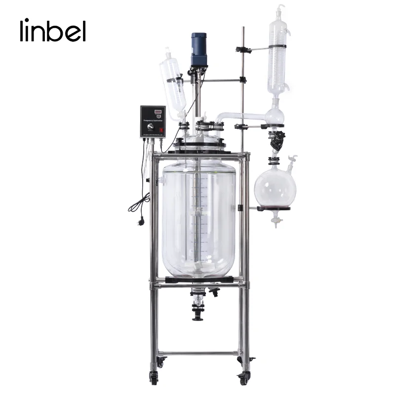 

Linbel Industrial Glass Reactor Jacketed Glass Reactor For Weed Extract Glass Reactor 50L