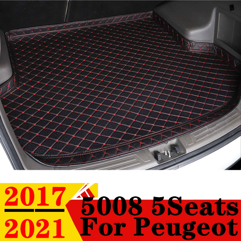 

Car Trunk Mat For Peugeot 5008 5Seats 17-21 All Weather XPE High Side Rear Cargo Cover Carpet Liner Tail Parts Boot Luggage Pad