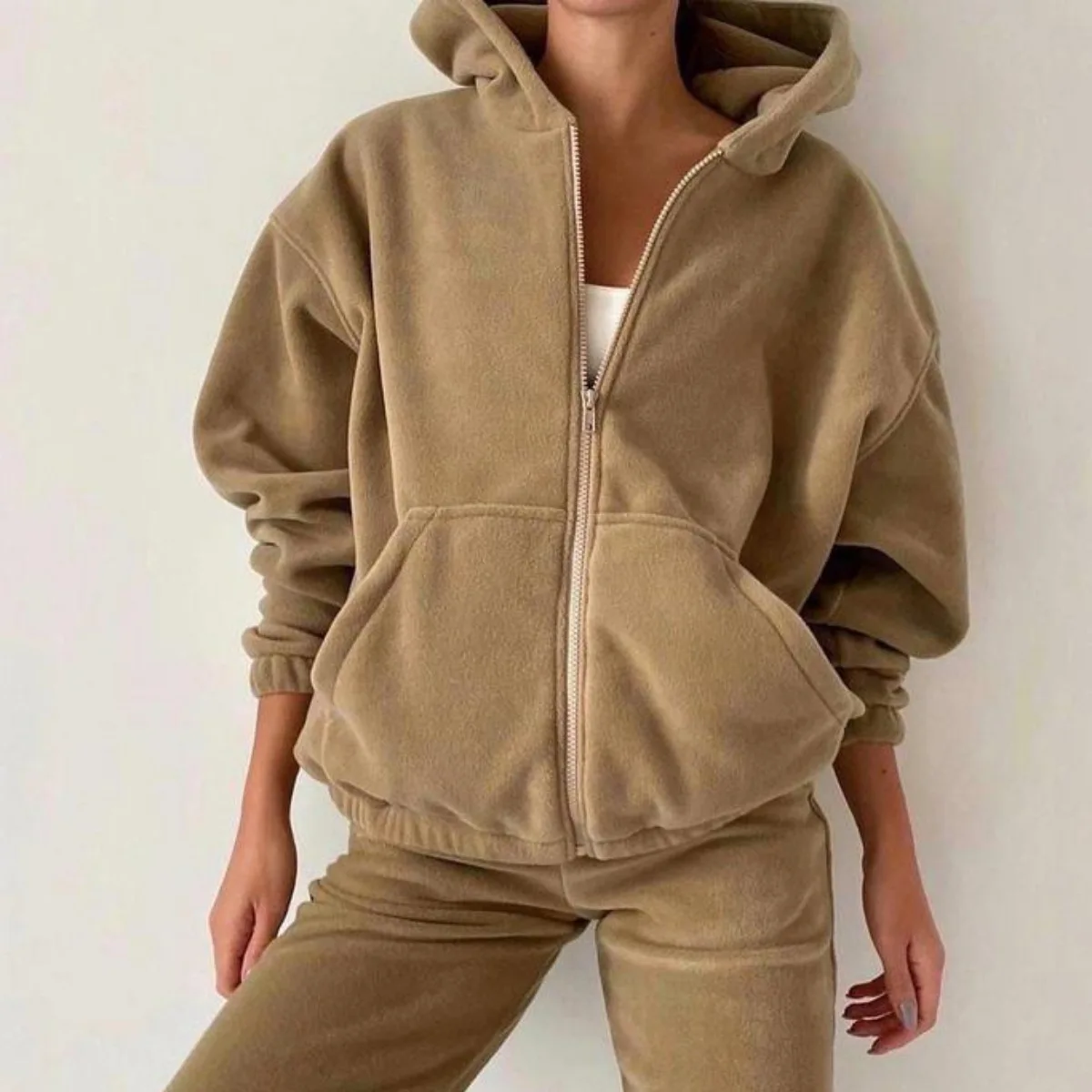 

2023 Autumn and Winter Women's New Fashion Sports and Casual Hooded Sweatshirt Suit Ensemble Femme 2 Pièces