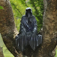 black grim reaper statue thrilling black robe nightcrawler resin garden figurine ornament horror ghost sculpture desk decoration