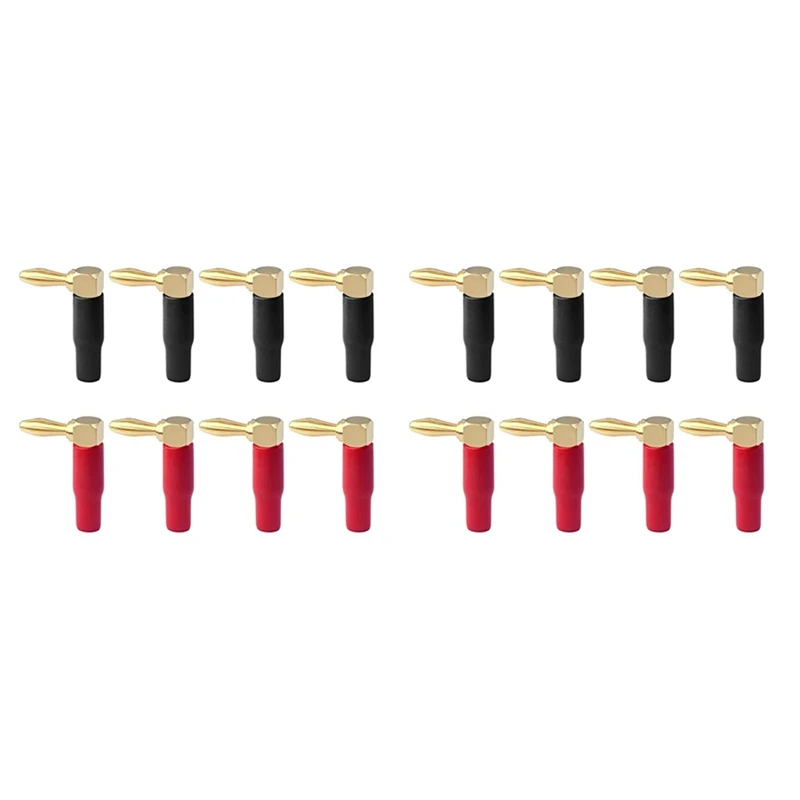 

Best Set Of 16 Gold Plated 90 Degree Right Angle Banana Plugs For Loudspeaker