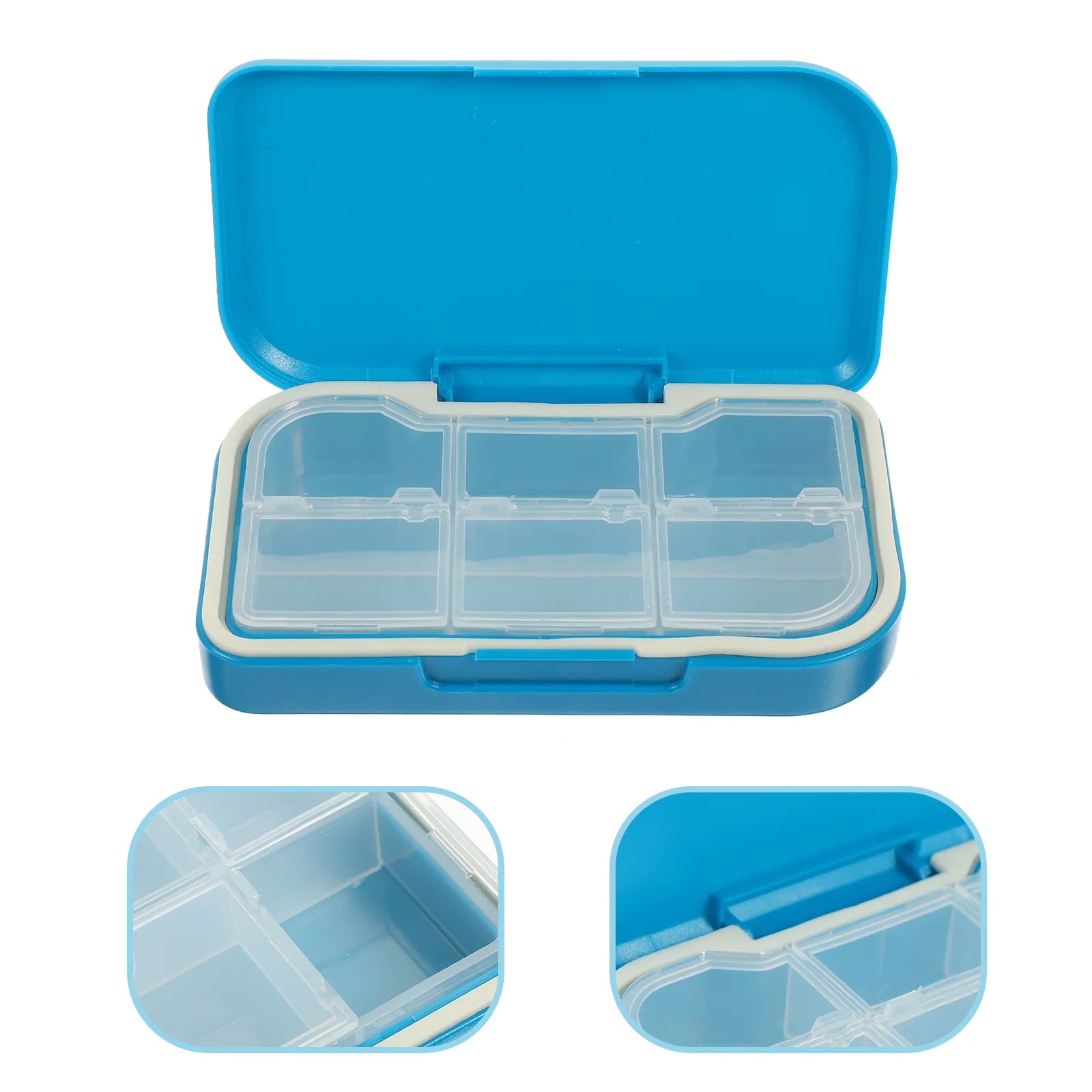 

2Pcs Portable Daily Case 6 Compartments Box Case Anti-wet Vitamin Case