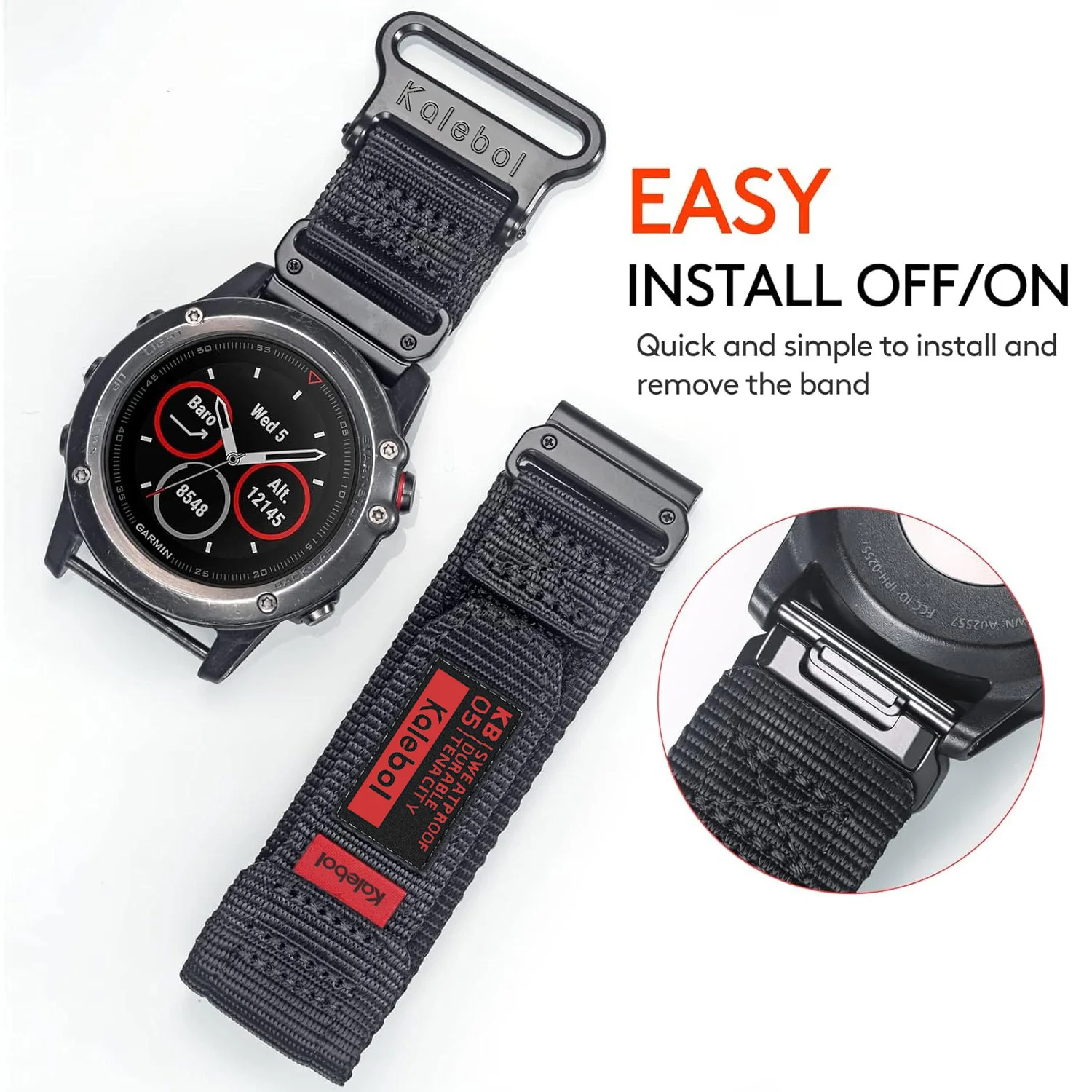 Ремешок нейлоновый для наручных часов быстросъемный браслет Garmin Fenix 8 7X простой