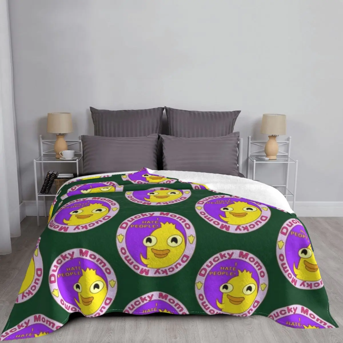 Ducky Momo I Hate People бросает одеяло с наполнителем волосы для детских одеял