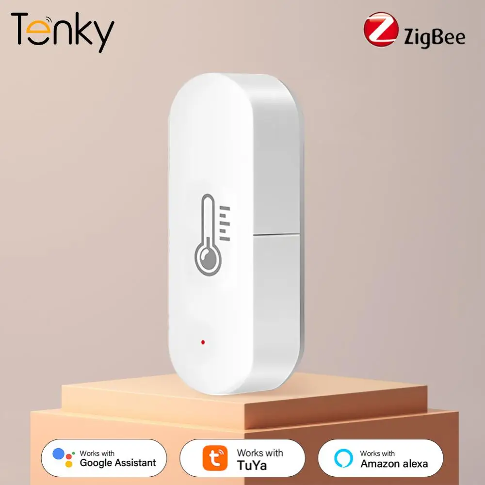 

Умный датчик температуры и влажности Tenky ZigBee, сенсорный экран с ЖК-дисплеем и поддержкой Alexa/Google, работает от аккумулятора