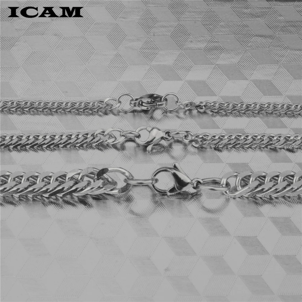 Браслет ICAM для мужчин и женщин панцирная цепь из кубинской цепи нержавеющей