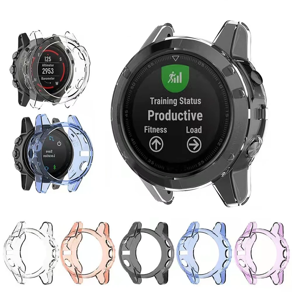 

Soft Silicone Protection Case For Garmin Fenix 7S 7 7X Smart Watch Protector Frame Cover TPU Bumper For Fenix7S 7 7X / Plus Case
