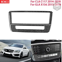 carbon fiber interior car center control radio panel decor frame cover sticker for mercedes benz cla c117 gla x156 2014 2019