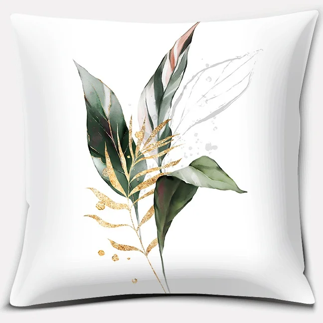 

Bean Green Floral Patterns Series Pillow Gift Home Office Decor Pillow Bedroom Sofa Car Cushion Cover Pillowcase Taie Oreiller