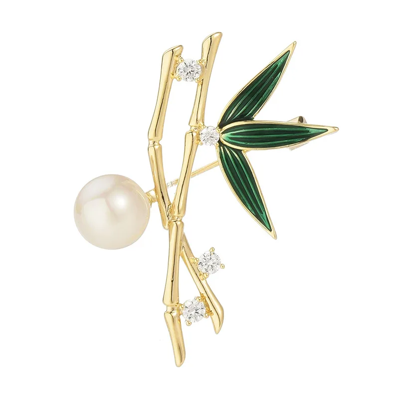 Модная бамбуковая эмалированная брошь знаменитого бренда элегантная женская