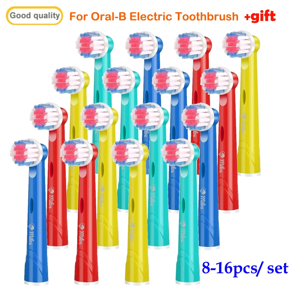 Фото Сменная насадка для зубной щетки Oral B, упаковка из 8/16 шт., очень мягкая щетина, подходит для электрических насадок Braun Sensitive №2
