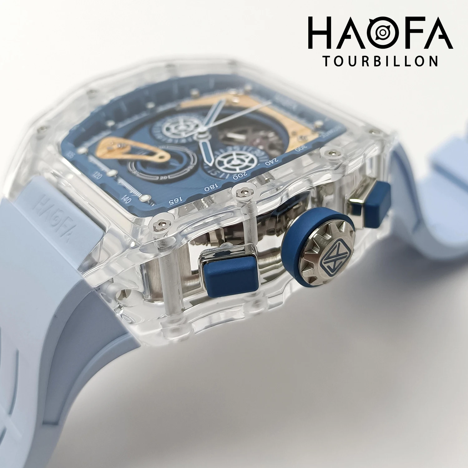 Фото Мужские часы Haofa Crystal с креативным многофункциональным циферблатом, хронографом, автоматическим механическим механизмом, повседневные, модель 2368 №4