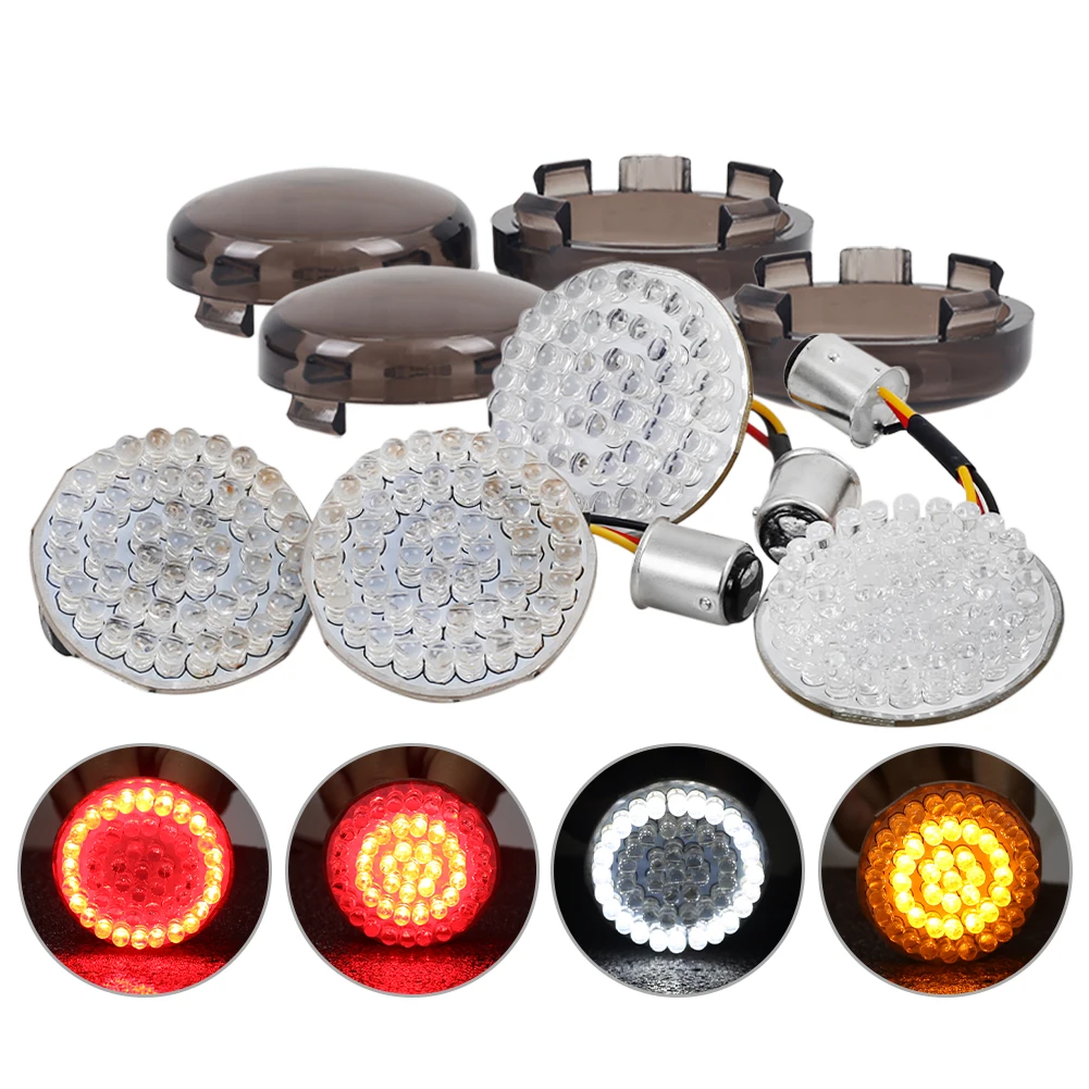 

2" 1157 72LED Turn Signal Indicator Light Bullet Lamp 2 inch Inserts Light For Harley Sportster Touring Electra Glide Dyna FLSTF