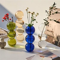 nordic glass vase home decoration dried flower glass container vase flower pot decoration home accessories ornament dropshipping