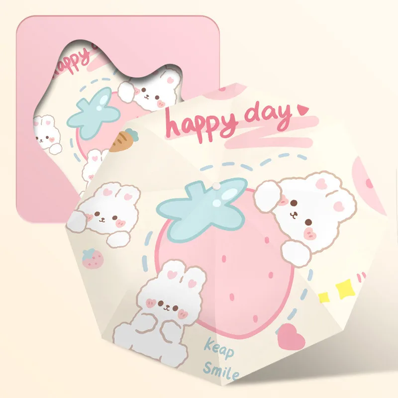 

Cartoon Bunny Automatic Umbrella Female Sunscreen UV Sun Umbrella Rain Dual-purpose Umbrella Mini Folding Umbrella