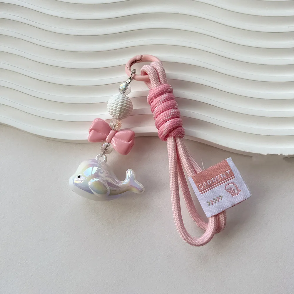 

Милые брелки с дельфинами, плетеный ремешок, автомобильный брелок для ключей, женский анти-потерянный узел, веревочный ремешок, модная сумка, подвеска, подвеска, брелок, подарки