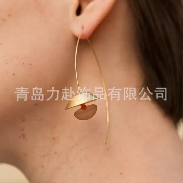 

D008 Cross-Border E-Commerce Ou Mei Ya Guangjin Left and Right Ear Earrings Niche Temperament Personalized Earrings Eardrops
