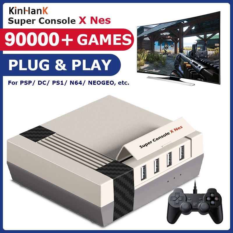 Ретро Мини игровая консоль супер X NES встроенные 90000 игр портативный игровой плеер
