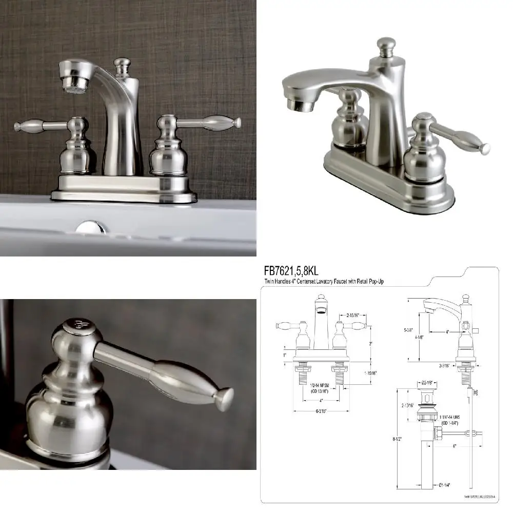 

& Feel for Your Luxury Bathroom - Brushed Nickel 4 In. Centerset Luxury Bathroom Faucet.