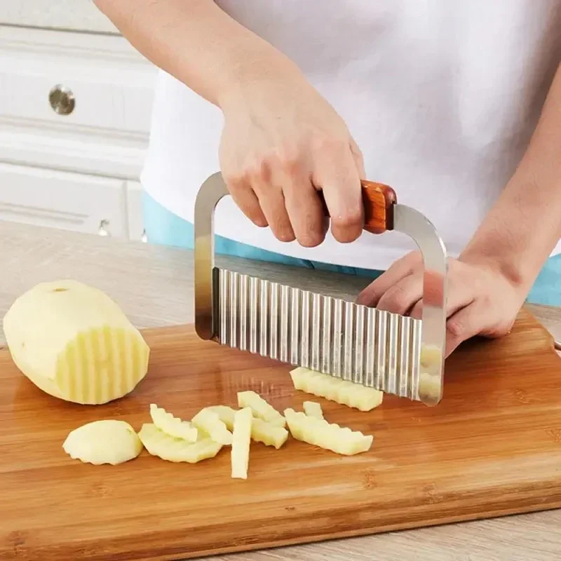 

Stainless Steel Wave Knife Potato Cutter Slicer Slicer Slicer Potato Shreds Artifact Wave Knife Potato Knife