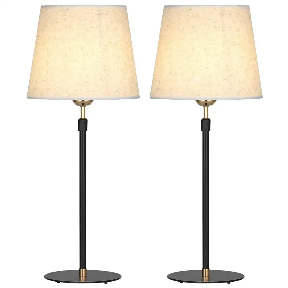 

Set of 2 Black Modern Metal Table Lamp with Adjustable Height