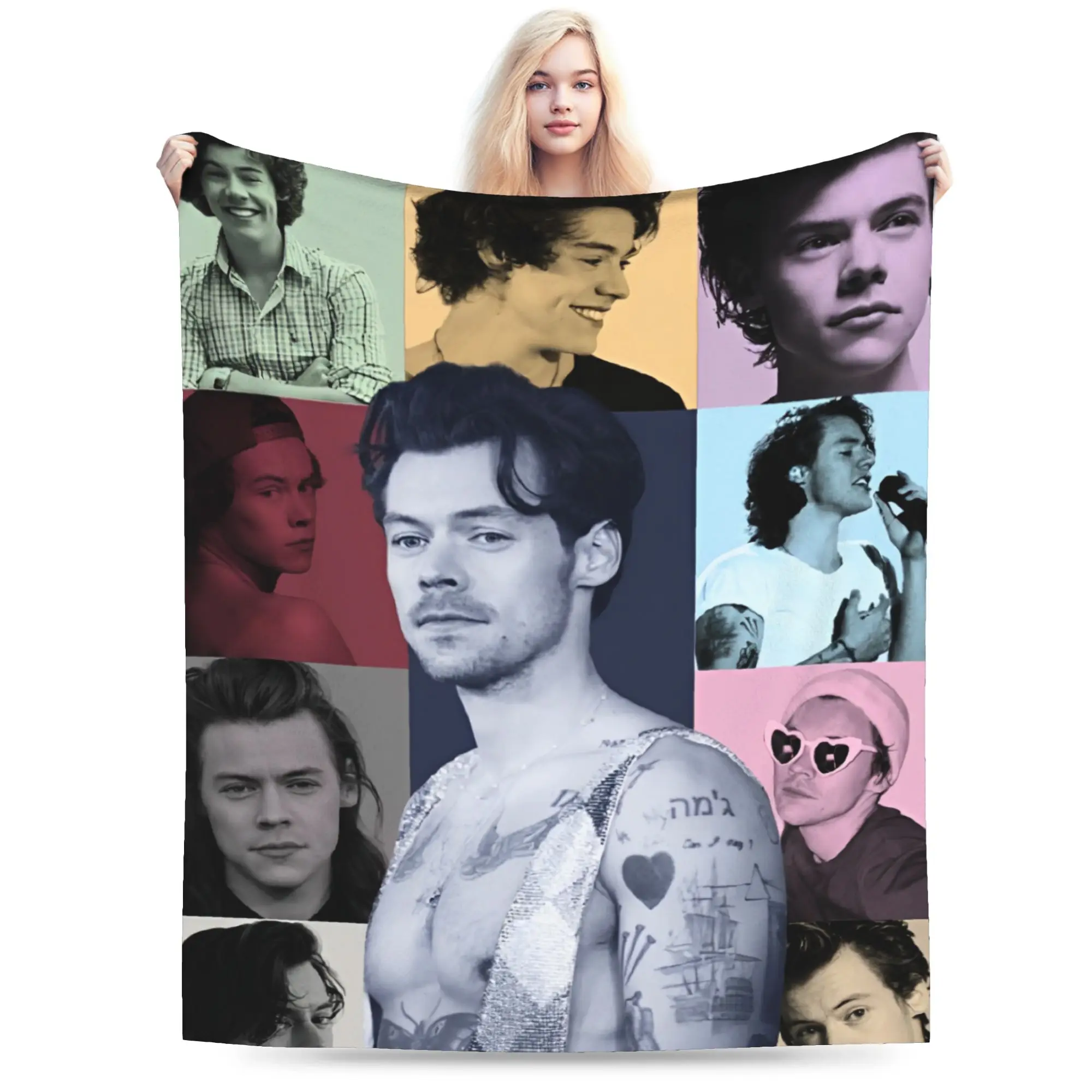 Фото Одеяла Harrys Styles Eras Tour, бархатное весенне-осеннее дышащее легкое тонкое одеяло для дивана, дивана, ковра №1