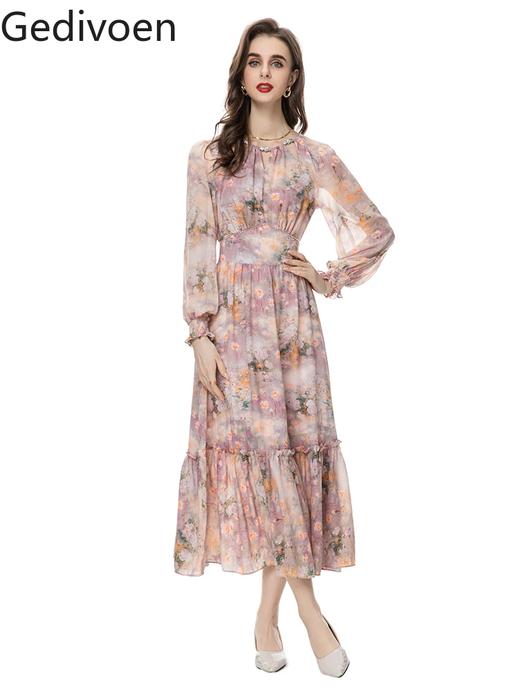 Модные Дизайнерские летние женские платья Gedivoen с круглым вырезом воротником