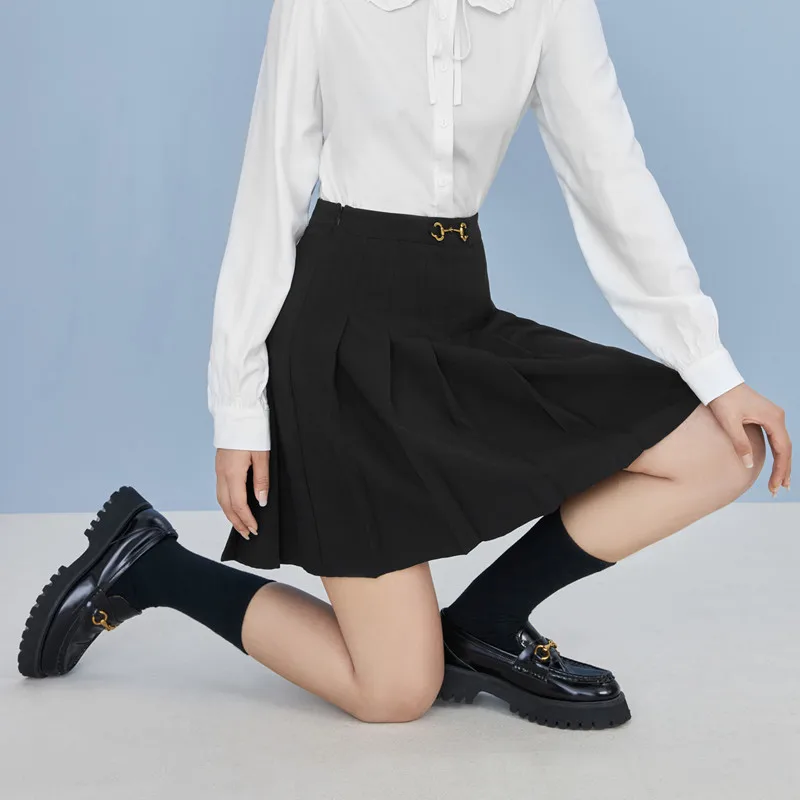 INMAN летняя Весенняя женская юбка Повседневная в складку универсальная одежда