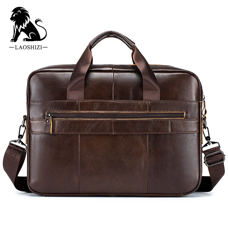 fashion Genuine leather men's Briefcase vintage cow leather business computer bag messenger bags man shoulder bag postman male