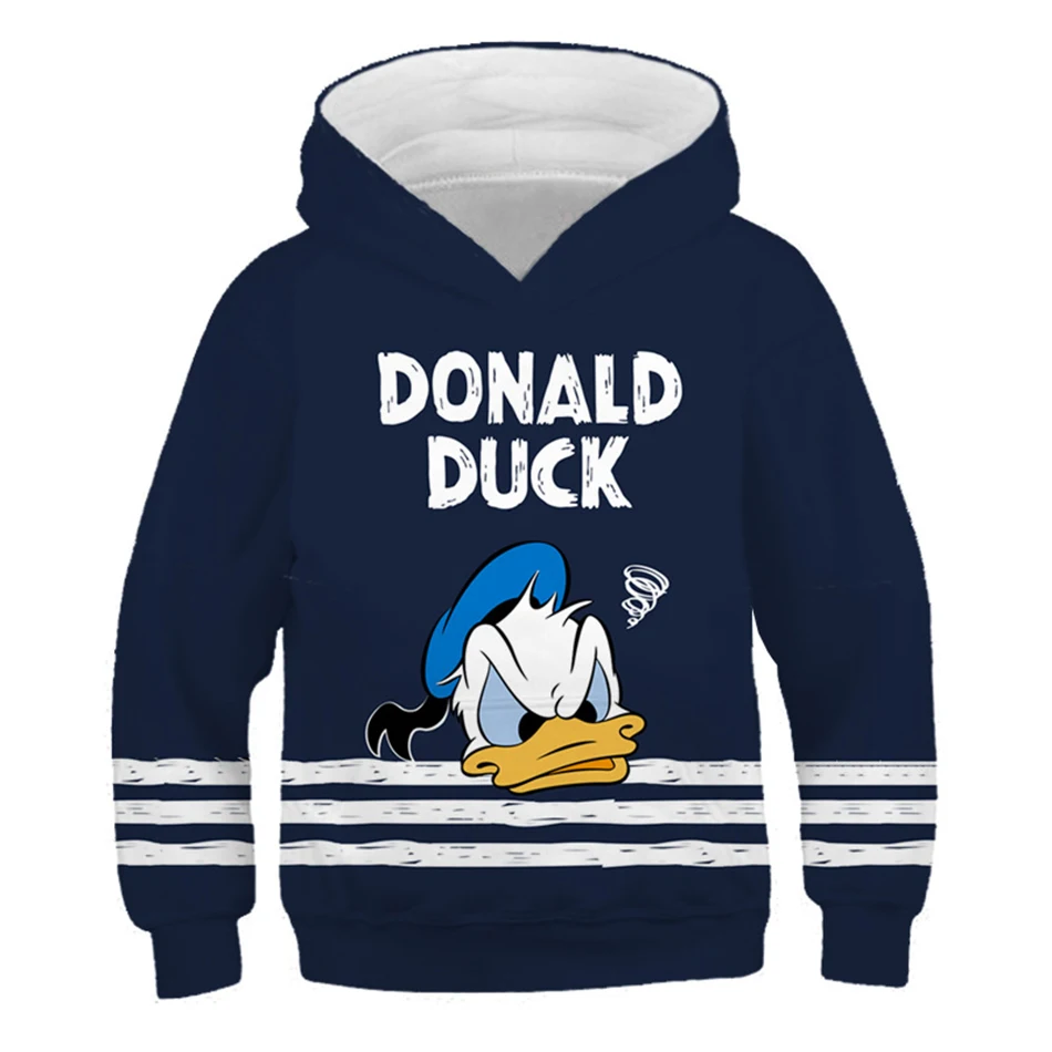 New Spring Autumn Teen Kids Cartoon Print Hoodies Children Funny Mickey Mouse Minnie Hooded Sweatshirt Boy Girl Stitch Pullover