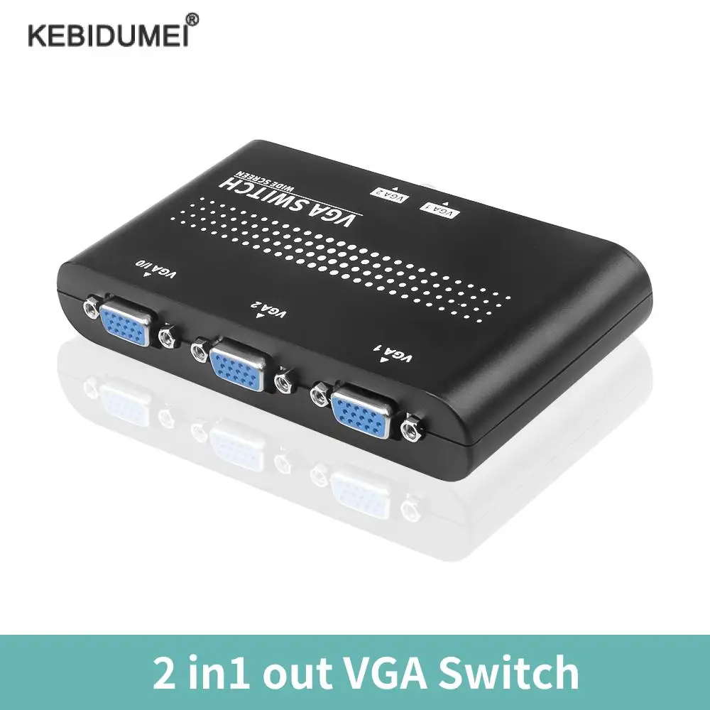 Сплиттер VGA 2 в 1, ручной переключатель с двумя портами, для ПК, мониторов