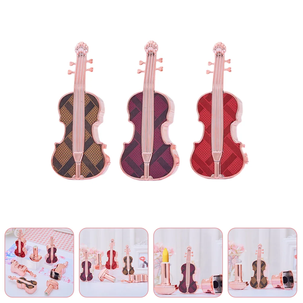 

3Pcs Home Use DIY Violin Lipstick Tubes Delicate Household Makeup Containers
