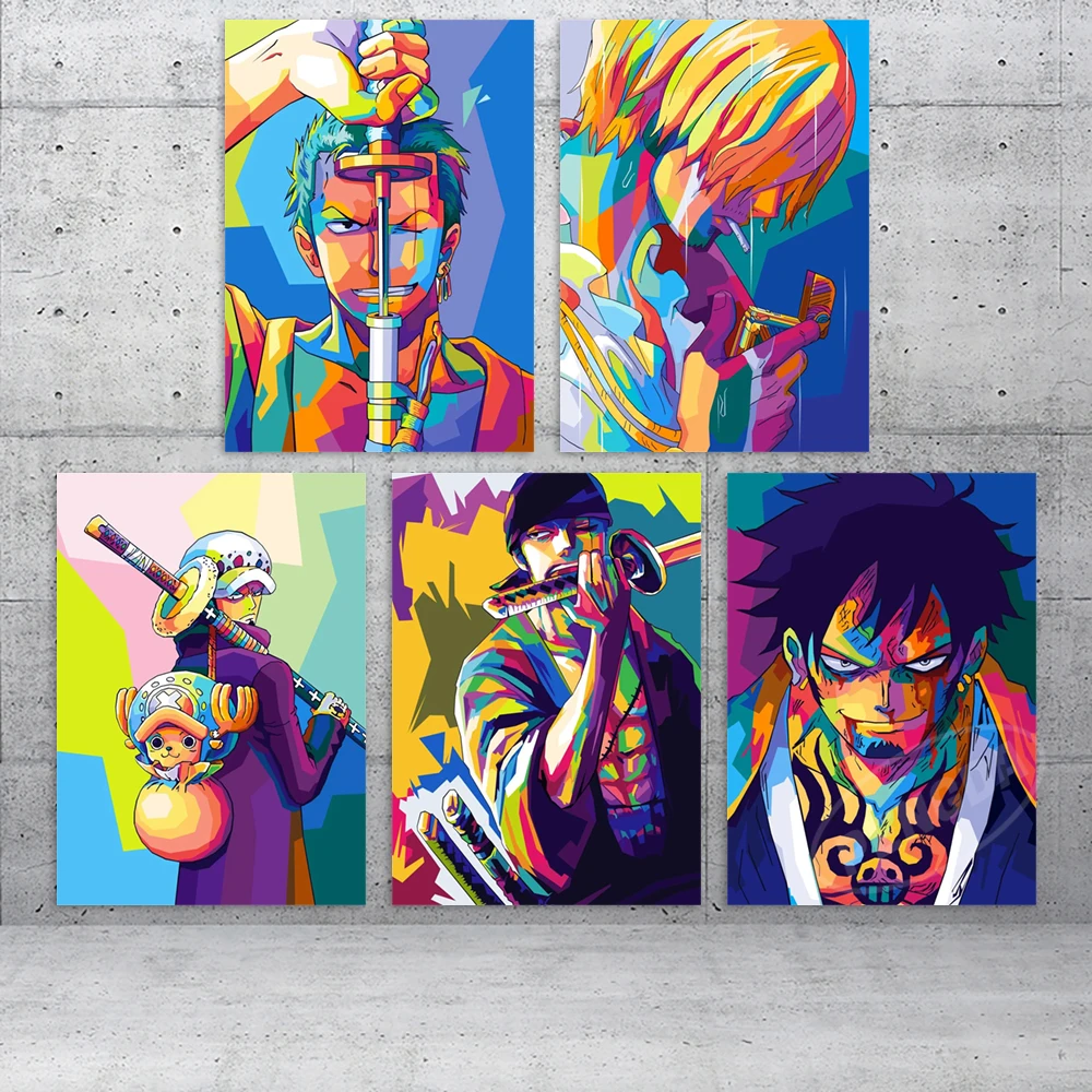 Измельчитель HD печать Аниме Холст One Piece Wall Sanji художественная живопись Trafalgar ·