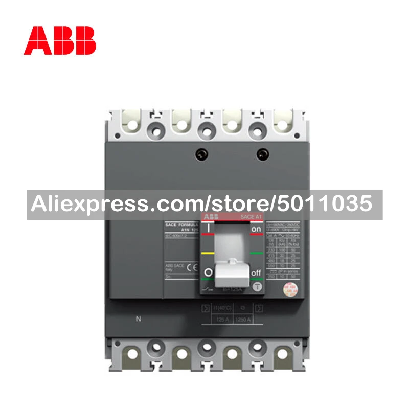 

10116289 ABB Molded Case Circuit Breaker-FORMULA; A1A125 TMF100/1000 FF 4P